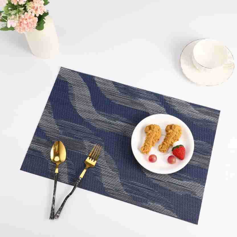 Xmhytop Juego De 6 Manteletes Individuales Para Mesa, Hechos De Pvc Resistente, Antideslizantes Y Termorresistentes, Ideal Para Hogares, Restaurantes Y Cocinas, Estilo A, 45*30cm, Negro