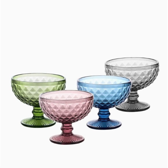 Set 4 Copas Postre Color Tipo Murano