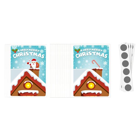 Magideal - 48 Piezas Tarjetas De Rasca Y Rasca De Navidad Tarjetas De Rasca Y Rasca Actividades De Fiesta Juego De Navidad Festivo Para Suministros De Certificad Papá Noel