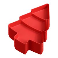 Bothyi - 10X Bandeja Para Servir Frutos Secos Y Dulces Con Forma De Árbol De Navidad, Color Rojo