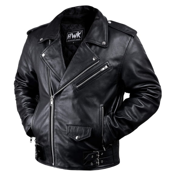 Chaqueta de cuero HWK Motorsports Apparel talla M
