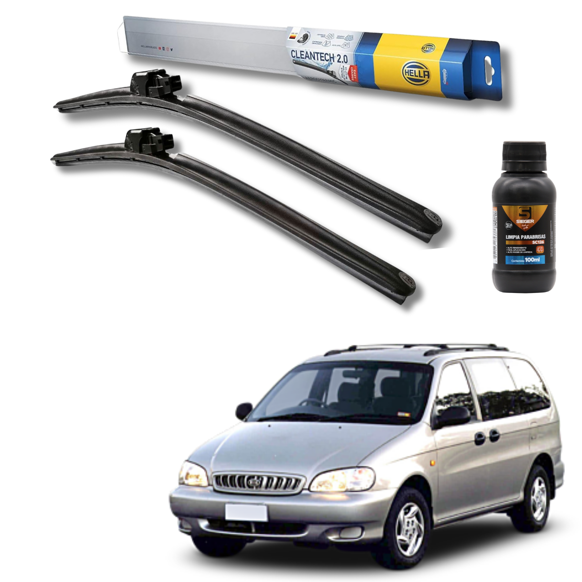 Plumillas Hella Cleantech Para Kia Carnival 2000-2005