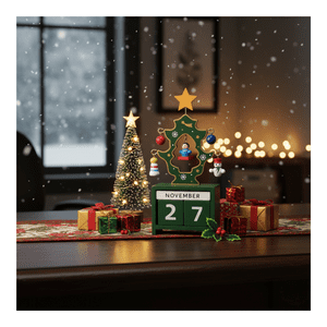 Genérico - Calendario Perpetuo Árbol De Navidad Madera Decorativo Navidad 2025