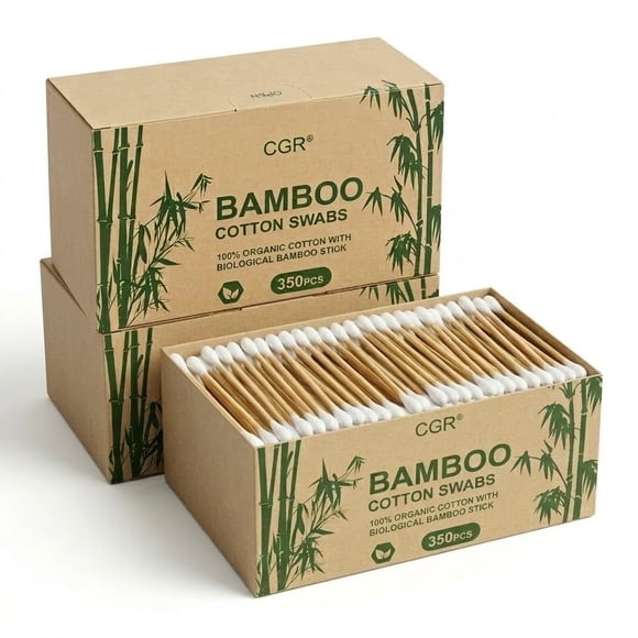 Hisopos de Algodón CGR Orgánicos de Bambú 1050 unidades en 3 Paquetes