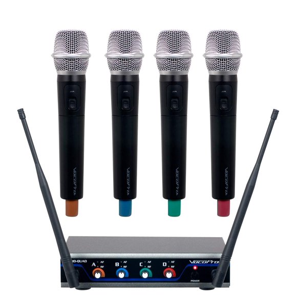 Sistema de Micrófonos VocoPro H4 de 4 Canales UHF Inalámbrico
