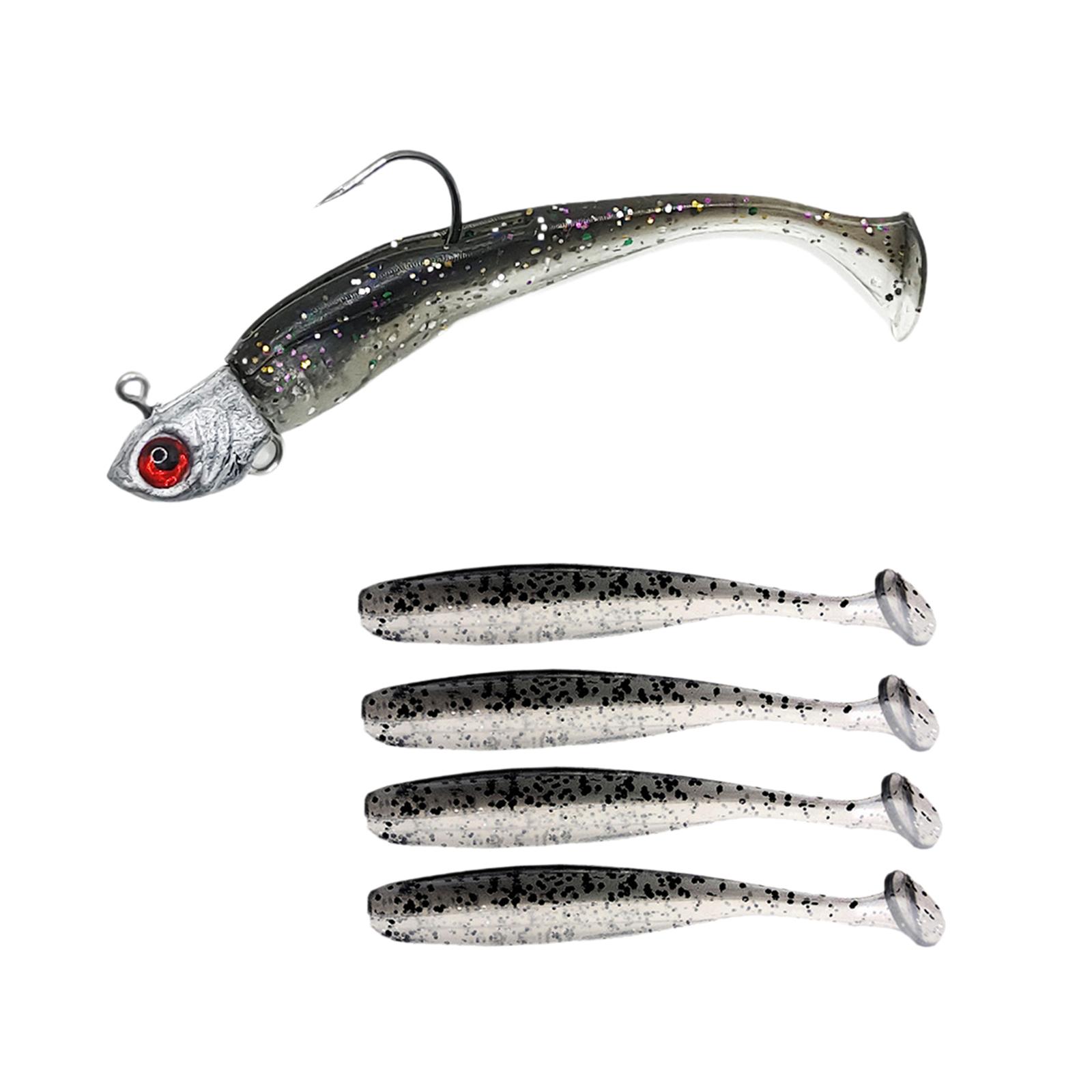 Magideal - Cebos De Pesca Con Anzuelo, Suministros De Pesca De Silicona, Señuelos De Pesca Artificiales Para Salmón, Trucha, Leucomas, Pececillos, Bagre Negro