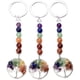 thumbnail image 2 of Llavero con colgante de cristal curativo del árbol de la vida envuelto en alambre con cuentas de piedras preciosas de los 7 chakras para mujeres y niñas., 2 of 3