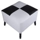 thumbnail image 3 of Pouf Alejandro Diseño Blanco Negro Eco Cuero 54x54x44 cm, 3 of 3