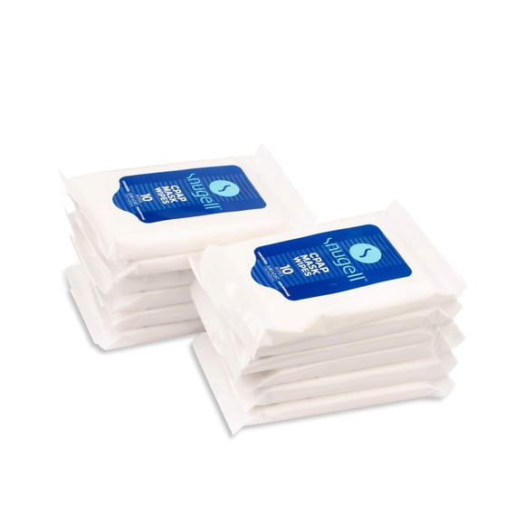 Toallitas CPAP Snugell sin perfume para viajes, 12 paquetes de 10 unidades