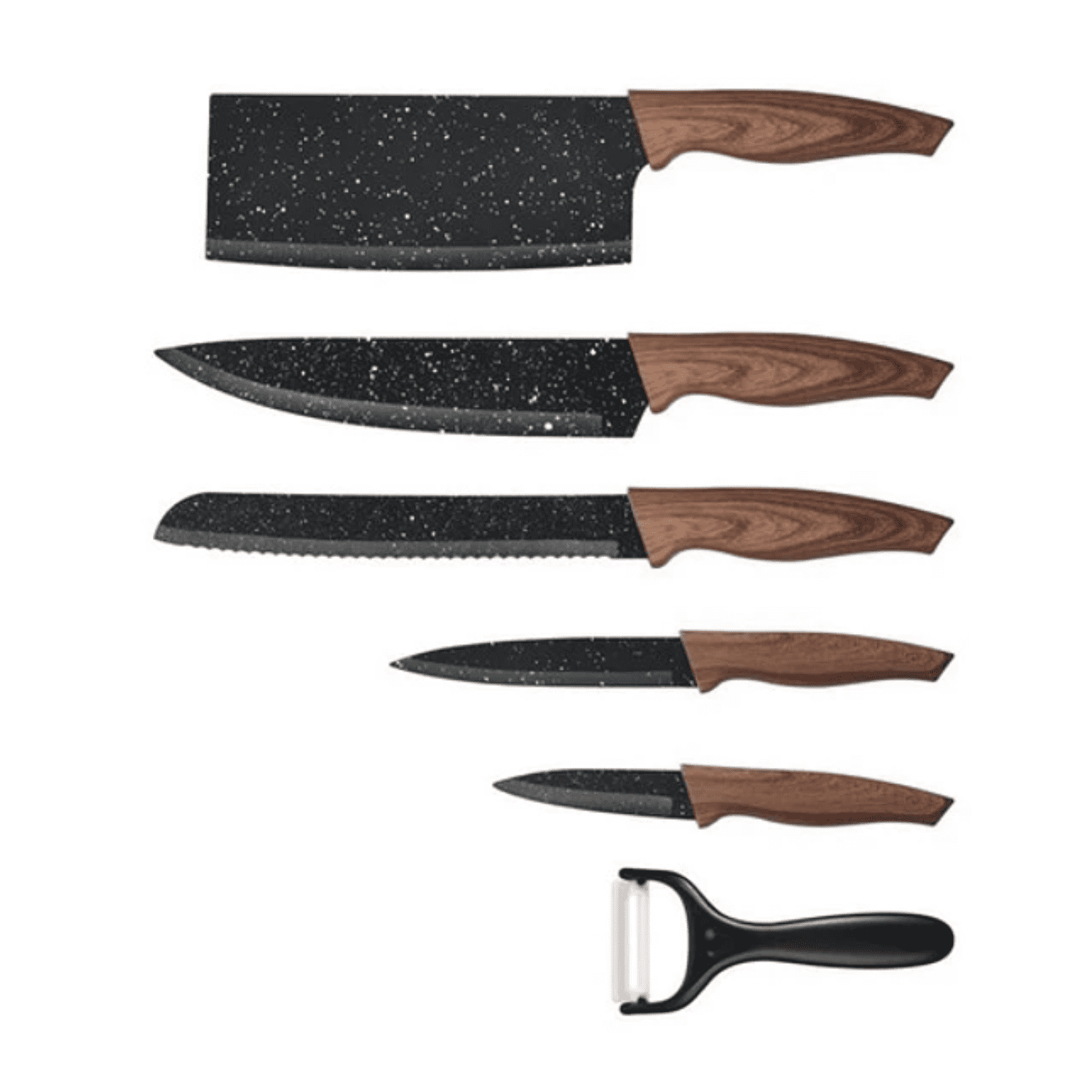 Crusec - Set Cuchillos 6 Pcs Juegos Cuchillos Antiadherentes