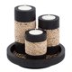 thumbnail image 1 of Juego de 3 portavelas IYARA CRAFT de madera con bandeja, 1 of 9