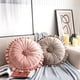 thumbnail image 3 of Firefly Hope Almohada decorativa redonda plisada, terciopelo suave y felpa neutra, 1 pieza, 14 pulgadas de diámetro, cojín de asiento, Estilo A, Rosa, 3 of 5