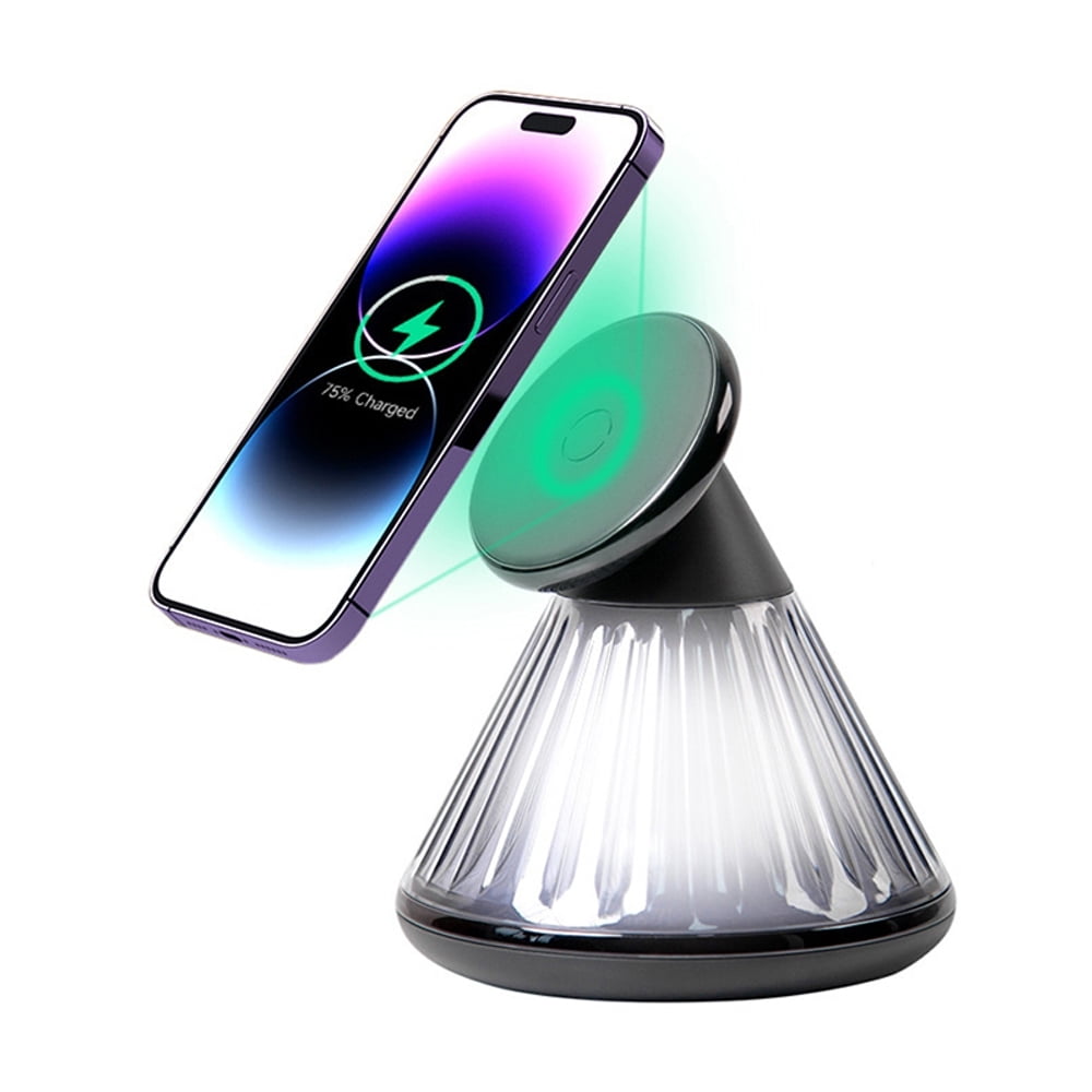 Genérico - Lámpara De Escritorio De Carga Inalámbrica Con Soporte Magnético Para Teléfono Iphone 14 13 12-gris Oscuro