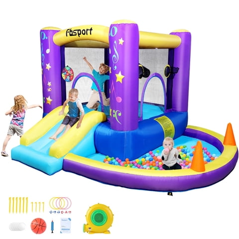 Castillo Inflable Para Niños Bounce House Fbsport Con Tobogán Y Piscina