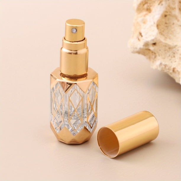 1Pc 6ml Perfume Spray Bottle Glass Atomizer Travel Cosmetic Sample Vials Rose Golden Refillable Perfume Bottle Luxury Style Liquid Container, Travel Essentials