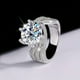 thumbnail image 4 of 925 Sterling Silver 5 Carat Moissanite Ring - Luxurious Faux Diamond Inlay for Commemorative, Birthday, Wedding, Engagement, and Proposal Gifts, 4 of 4