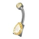 thumbnail image 1 of Clicker Ombligo Anillos Accesorio De Moda Diamantes De Imitación Ombligo Piercing Aro Amarillo, 1 of 5