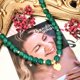 thumbnail image 2 of Collar de Jade Turquesa 10 mm con Dije en Baño de Oro 24K – 45 cm, 2 of 2