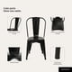 thumbnail image 5 of Pack 6 Sillas Comedor Terraza Restaurante Apilables Metal Industrial Tolix Negras, 5 of 8