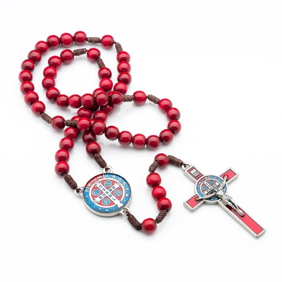 Rosario Intercession con medalla de San Benito (rojo)