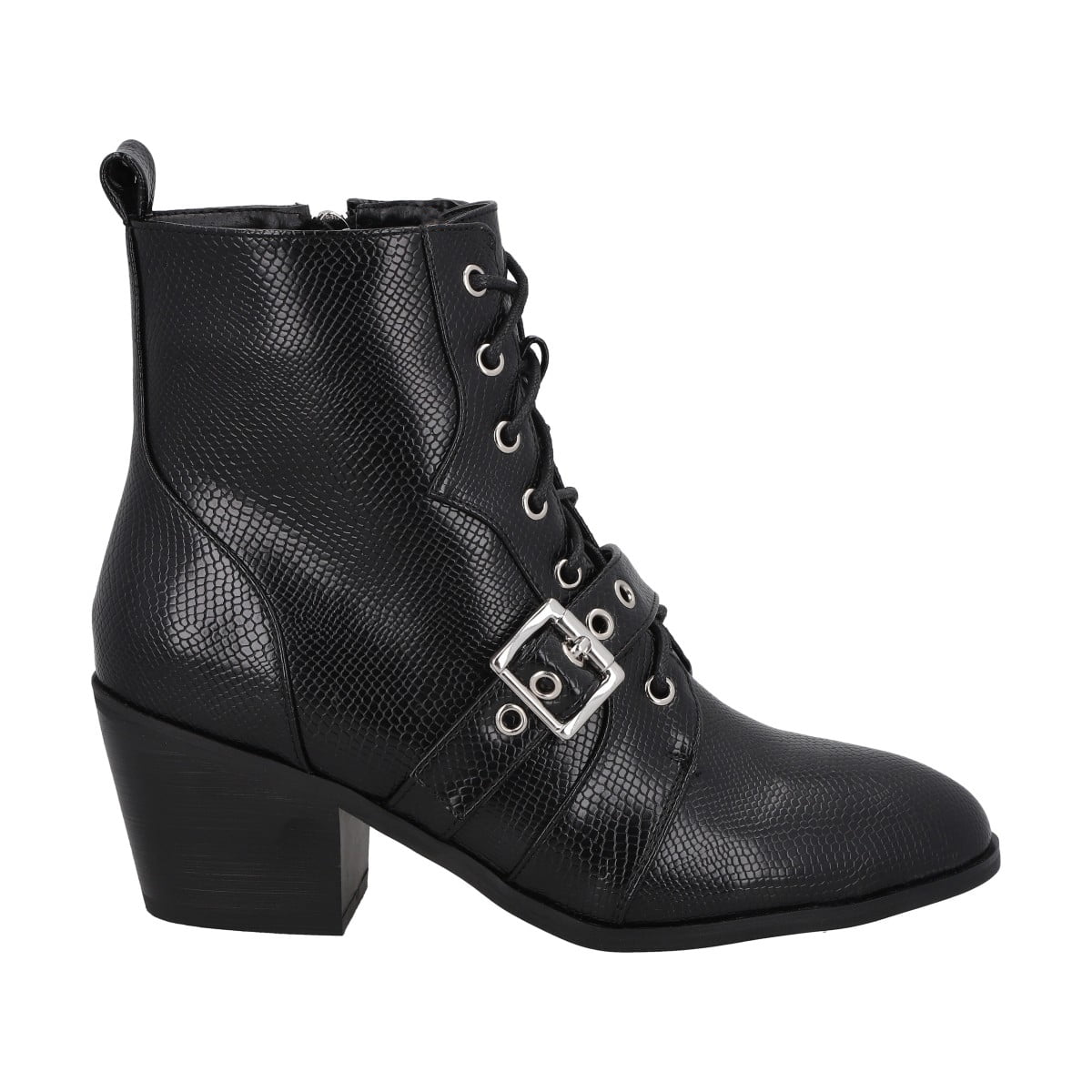 Botin Mujer Negro Taco Medio Lezzard Police