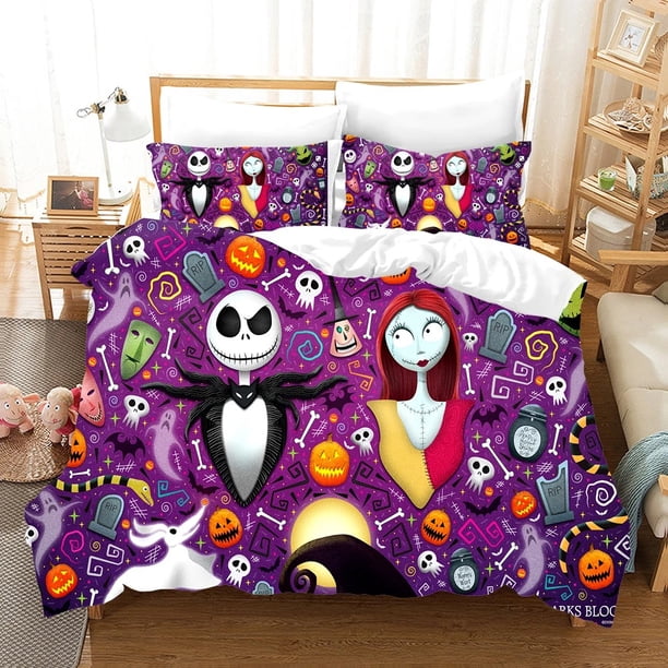 Halloween printed 3D Skull Christmas comfortable Sets for boys and girls ,children bedding set for down bedroom king-size Bed Sheets