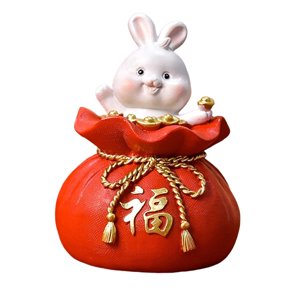 Magideal - Estatua De Conejo Estatuillas Resina Decoración En Miniatura Animales Escultura Ornamento Para Sala De Estar, Tienda, Habitación De Niños, , 8,5 Cm X 8,5 Cm X 13 Cm 85 Cm X 85 Cm X 13 Cm