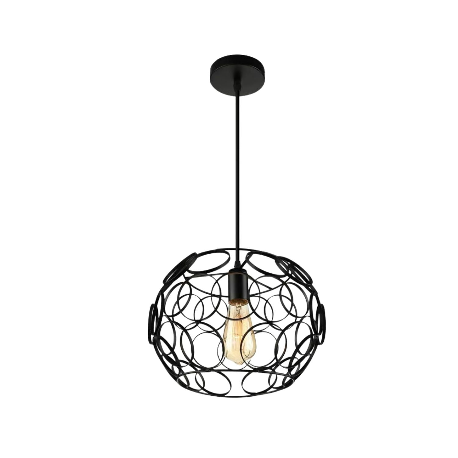 Disparo - Lamparas Colgantes Jaula Industrial Luz Retro Vintage Negro