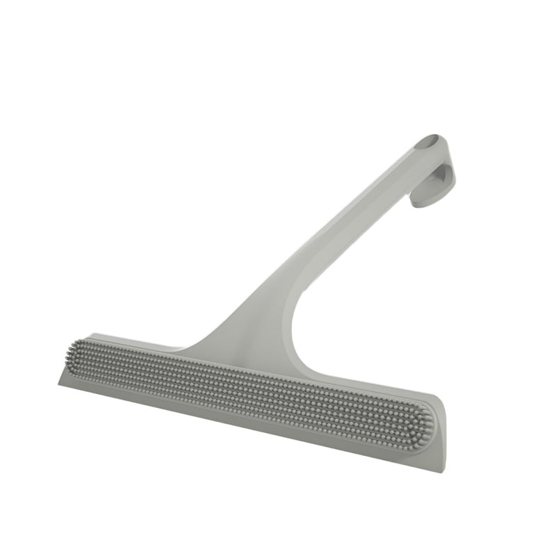 Xusx111 - Compresora De Ducha 2 En 1 Con Gancho,diseño Doble Con Rascador Y Superficie De Frotamiento,compresora De Baño Sin Rayas Para Puertas De Vidrio,espejos,ventanas,parabrisas De Coche (gris)