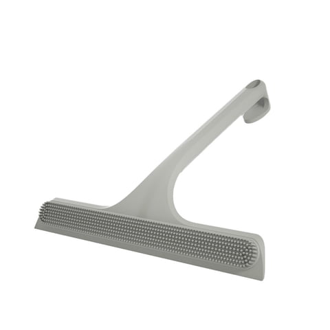 Xusx111 - Compresora De Ducha 2 En 1 Con Gancho,Diseño Doble Con Rascador Y Superficie De Frotamiento,Compresora De Baño Sin Rayas Para Puertas De Vidrio,Espejos,Ventanas,Parabrisas De Coche (Gris)