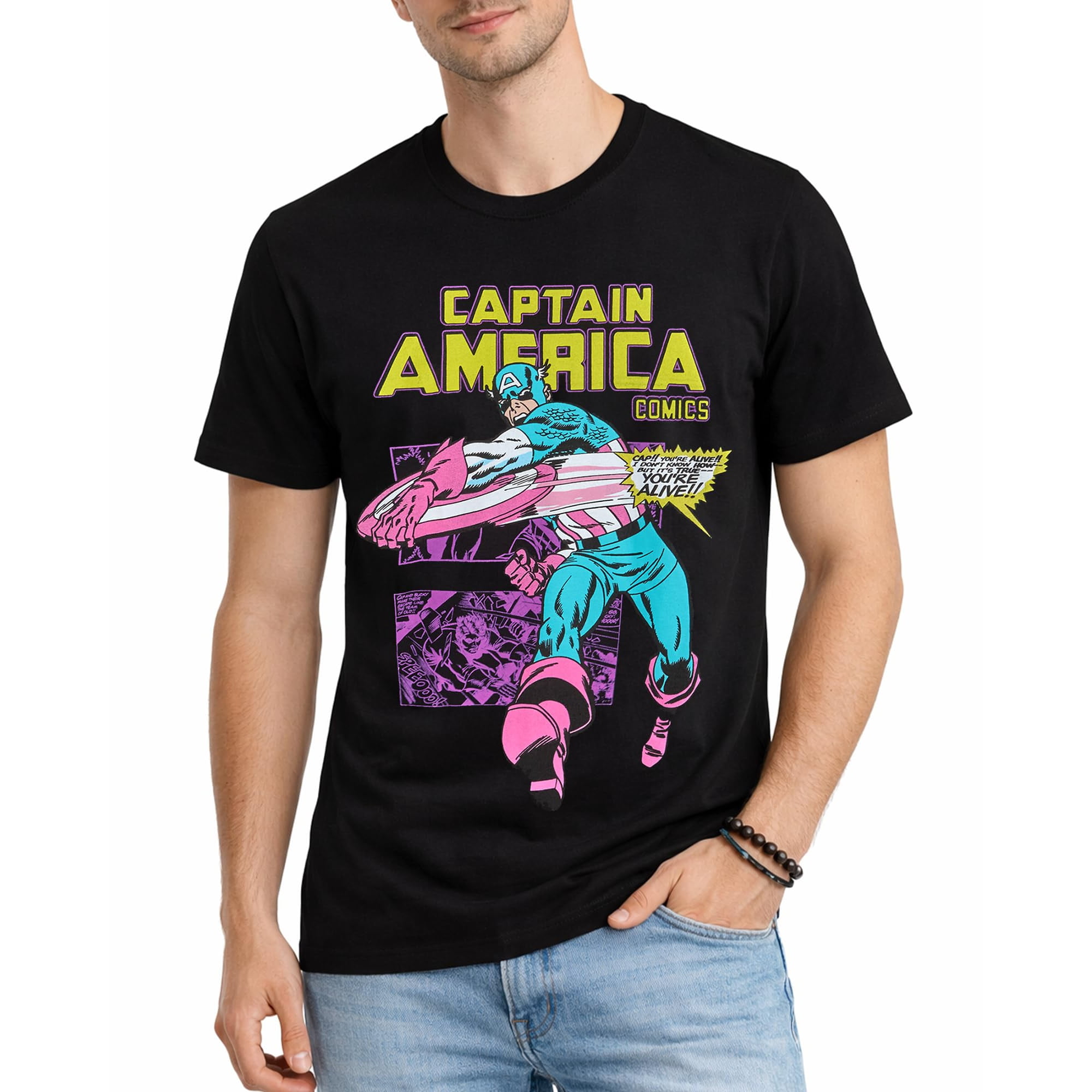 Remera Marvel Avengers Capitán América Para Hombre Talle Grande