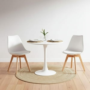 Pandalino - Comedor Mesa Tulip Blanca 80Cm + 2 Sillas Tulip Blanca