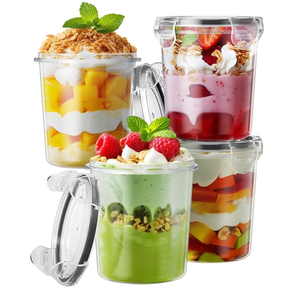 Envases de avena Overnight Oats Canfanni, 13 oz (paquete de 4), sin BPA