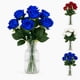 thumbnail image 1 of Ramo 7 Rosas Rojas Artificiales Textura Terciopelo 44cm azul Talla Única, 1 of 7