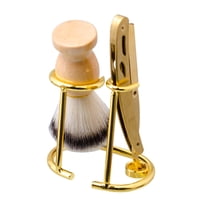 Magideal - Herramienta De Limpieza De Brochas De Afeitar 3 En 1, Cerdas De Nailon Manuales Duraderas De Alto Rendimiento, Soporte Para Brochas De Afeitar Para Cu Oro