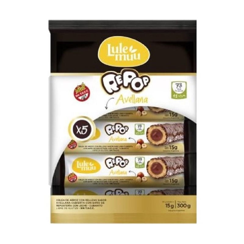 Pack 5x Repop Arroz Avellana 75 g Lulemuu