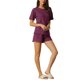 thumbnail image 4 of INSPIRE CHIC Conjunto de salón de punto waffle para mujer, pijama de manga corta con bolsillos, mezcla de algodón suave para primavera verano M Rojo oscuro, 4 of 6