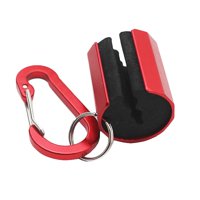 Magideal - Clip De Caña De Pescar Creek Con Llavero Clip De Soporte De Caña De Pescar Fácil De Poner Y Quitar Soportes De Caña De Pescar Portátiles De Aluminio Rojo