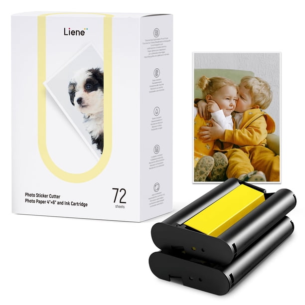 Recambio de papel fotográfico y cartuchos, 4 x 6 pulgadas, 72 hojas para Liene PixCut S1