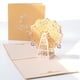 thumbnail image 1 of Surprise Your Loved Ones with a Handmade 3D Pop Up Greeting Card - Hollow Golden Ferris Wheel Design, Perfect for Birthdays and Valentine's Day, 1 of 4