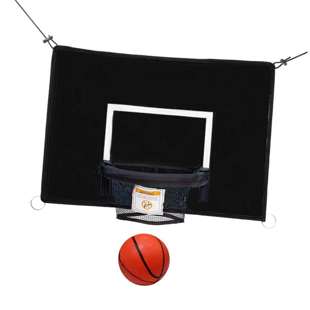 Ioensy - Trampolines Baloncesto Aro Accesorio Juguete Exterior Con Pelota Baloncesto Portería Negro 45cmx35cm
