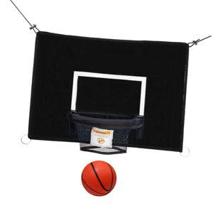 Ioensy - Trampolines Baloncesto Aro Accesorio Juguete Exterior Con Pelota Baloncesto Portería Negro 45Cmx35Cm