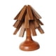 thumbnail image 1 of Estera Resistente Al Calor De La Novedad De La Decoración De La Encimera De Los Salvamanteles De Madera De Nogal Negro, 1 of 3