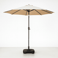 Javimate - Quitasol Terraza Recto 2,7 Mt Beige + Base 22 Litros