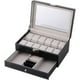 thumbnail image 1 of Caja para relojes de hombre con 12 compartimentos, estuche para relojes, vitrina para joyas, color negro, 1 of 5