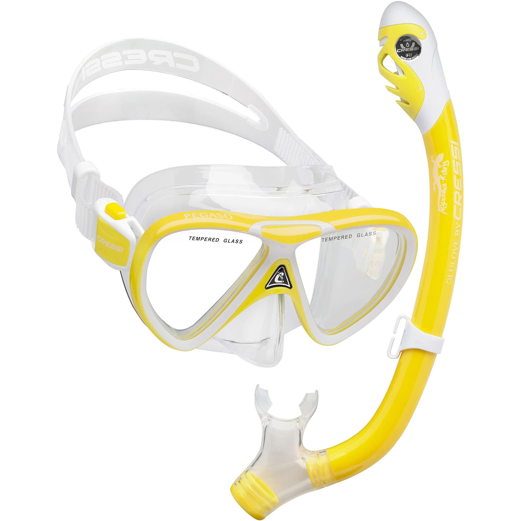 Kit De Snorkel Cressi Ocean Junior Amarillo/blanco Para 7 A 15 Años