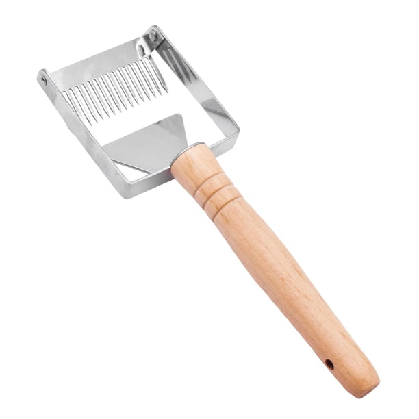 Tenedor para desopercular miel Tenedor para miel Equipo para suministros de abejas Mango cómodo Tenedor para colmena Ajustable para jardín en forma de Mango de madera