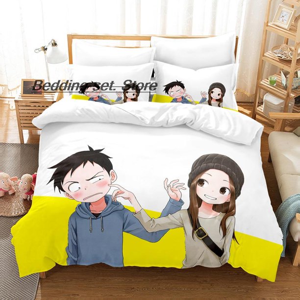 Teasing Master Takagi-san Bedding Set Bed Set Aldult Kid Bedroom Duvetcover SetsBed