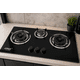 thumbnail image 1 of Cocina Encimera 3 Quemadores Gas Licuado Vidrio Negro, 1 of 6