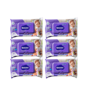 6 Paquetes Toallitas Humedas Babysec Hipoalergenicas Aloe Vera 270 Unidades